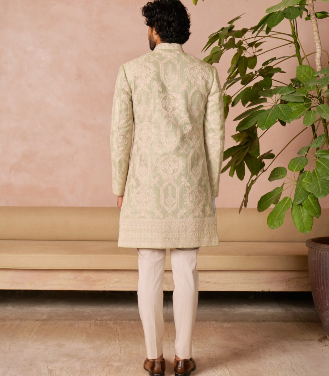 MINT GREEN SHERWANI SET