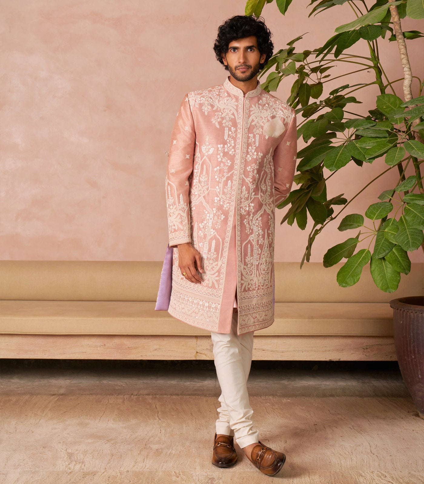 DUSTY ROSE SHERWANI SET
