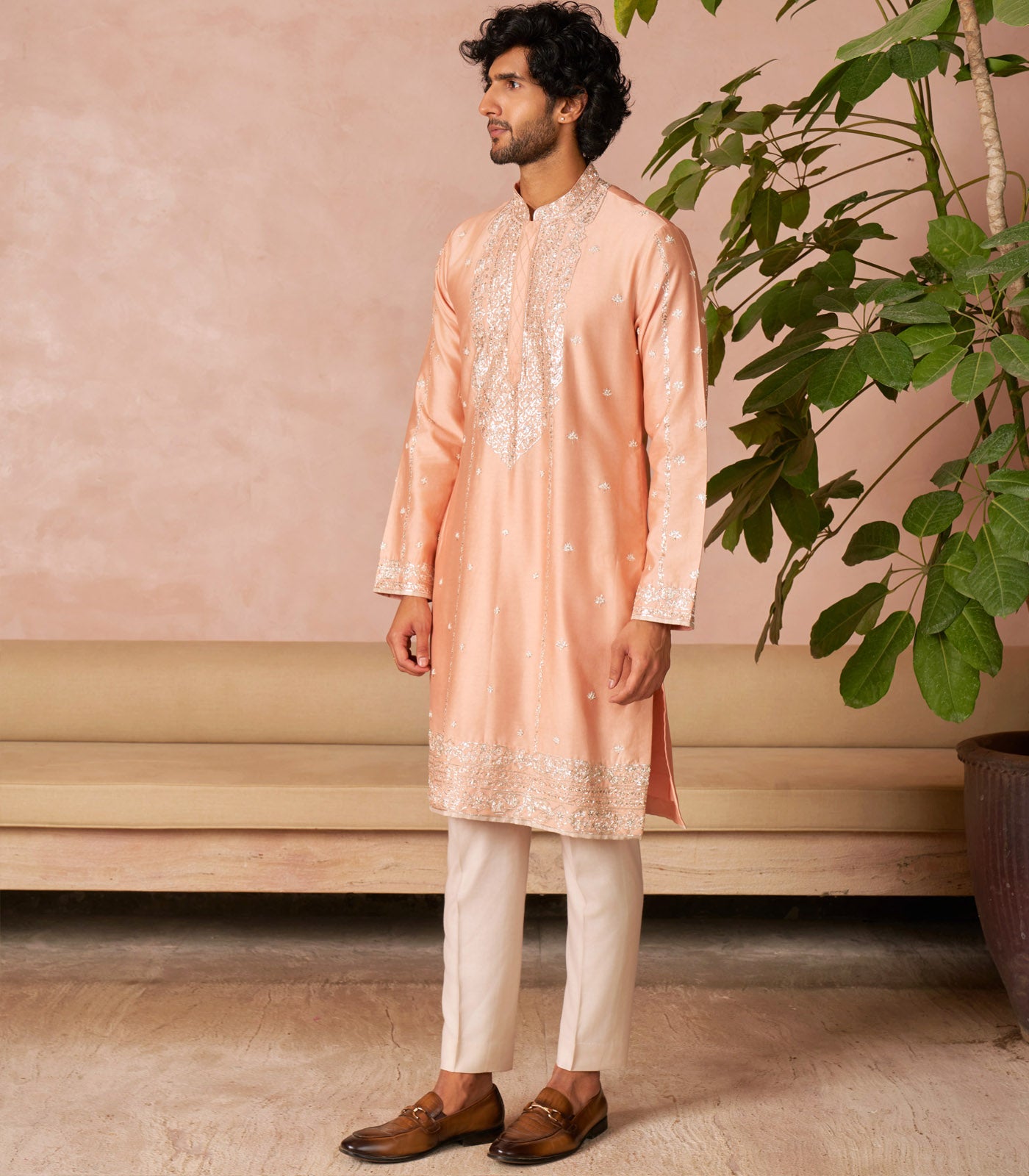 PEACH KURTA SET