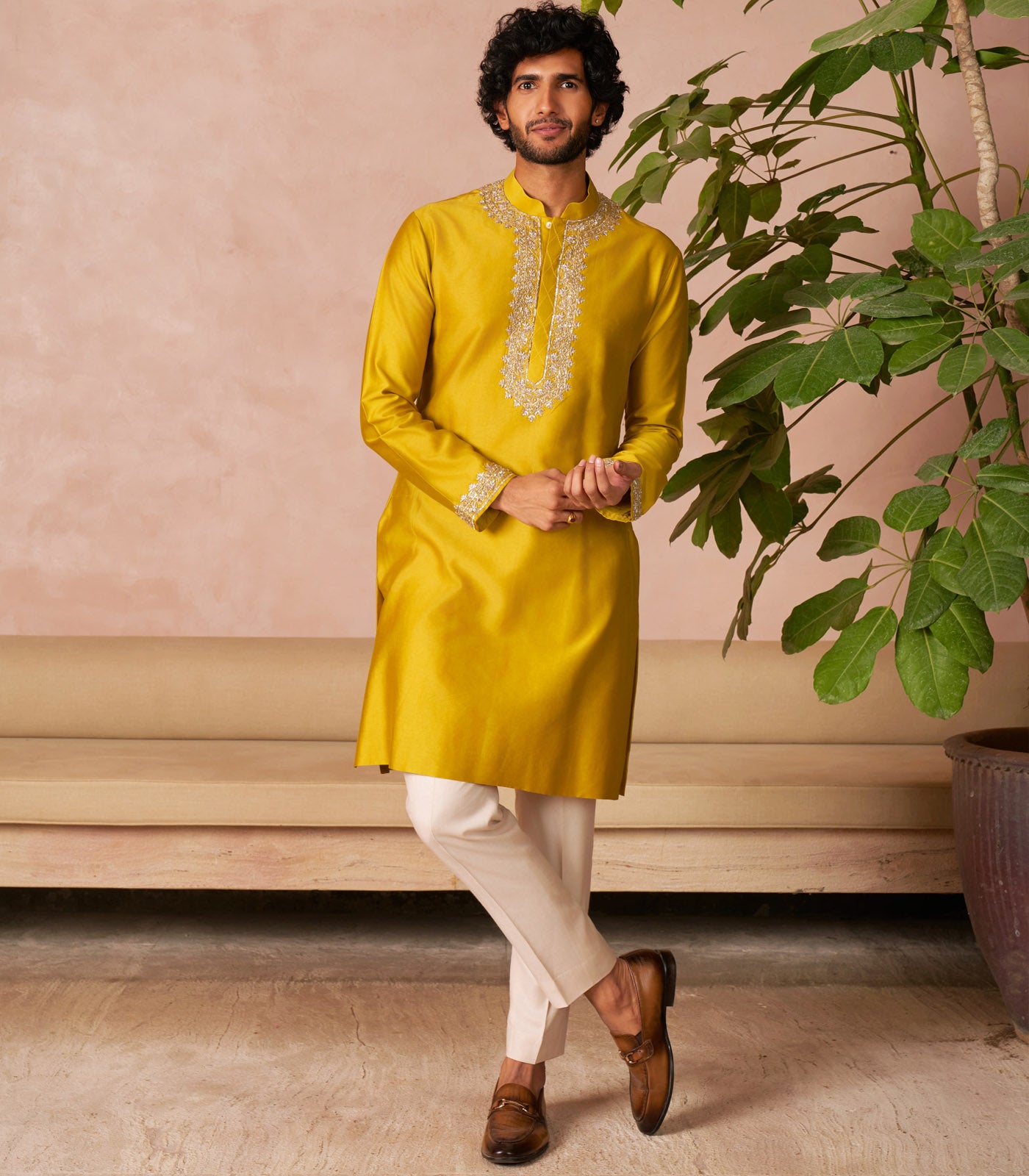 MUSTARD KURTA SET