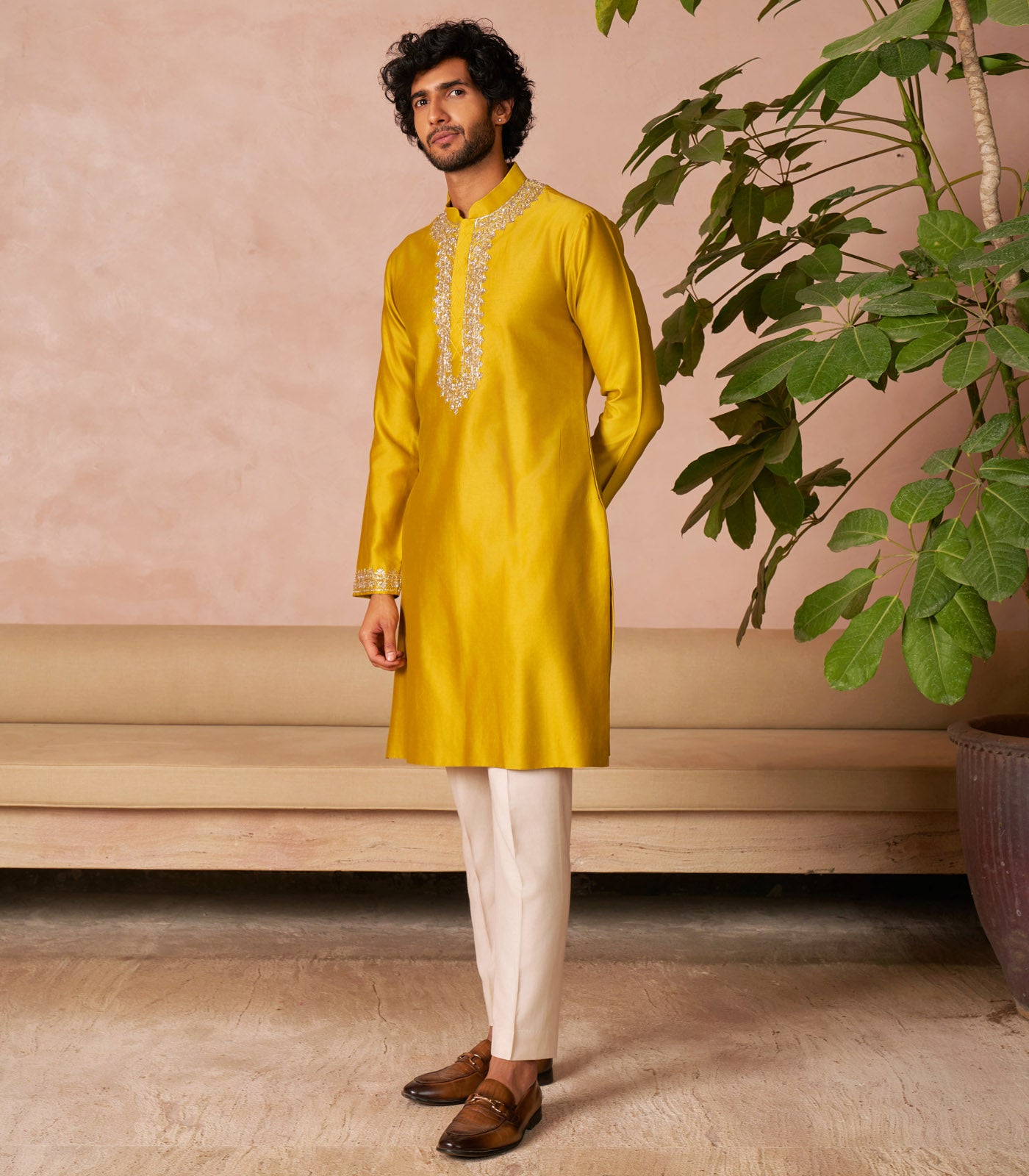 MUSTARD KURTA SET