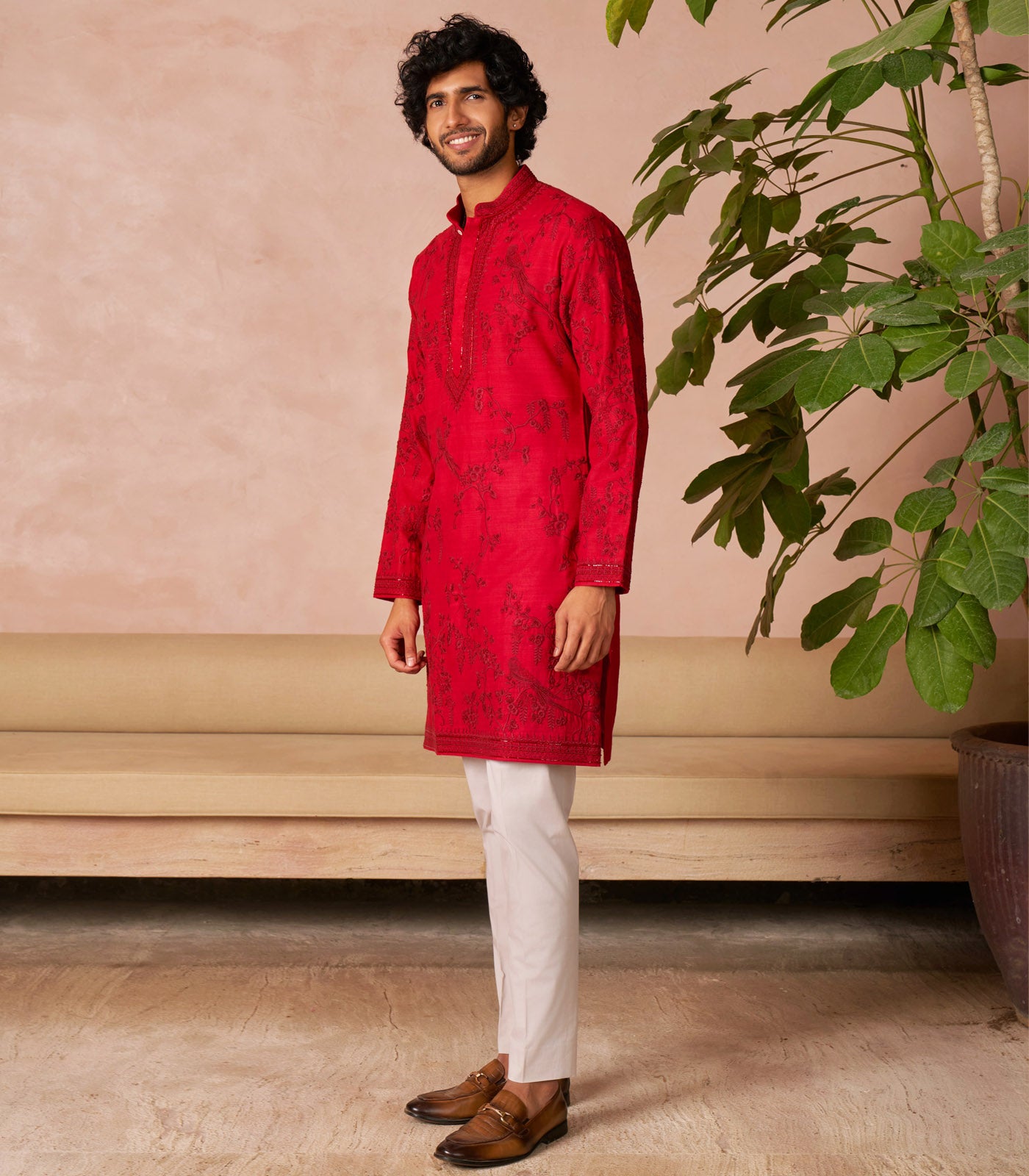 RED KURTA SET