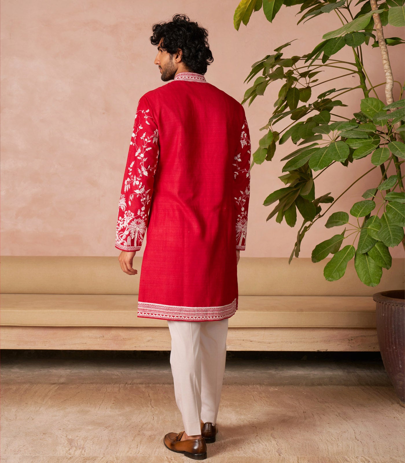 CHERRY RED KURTA SET