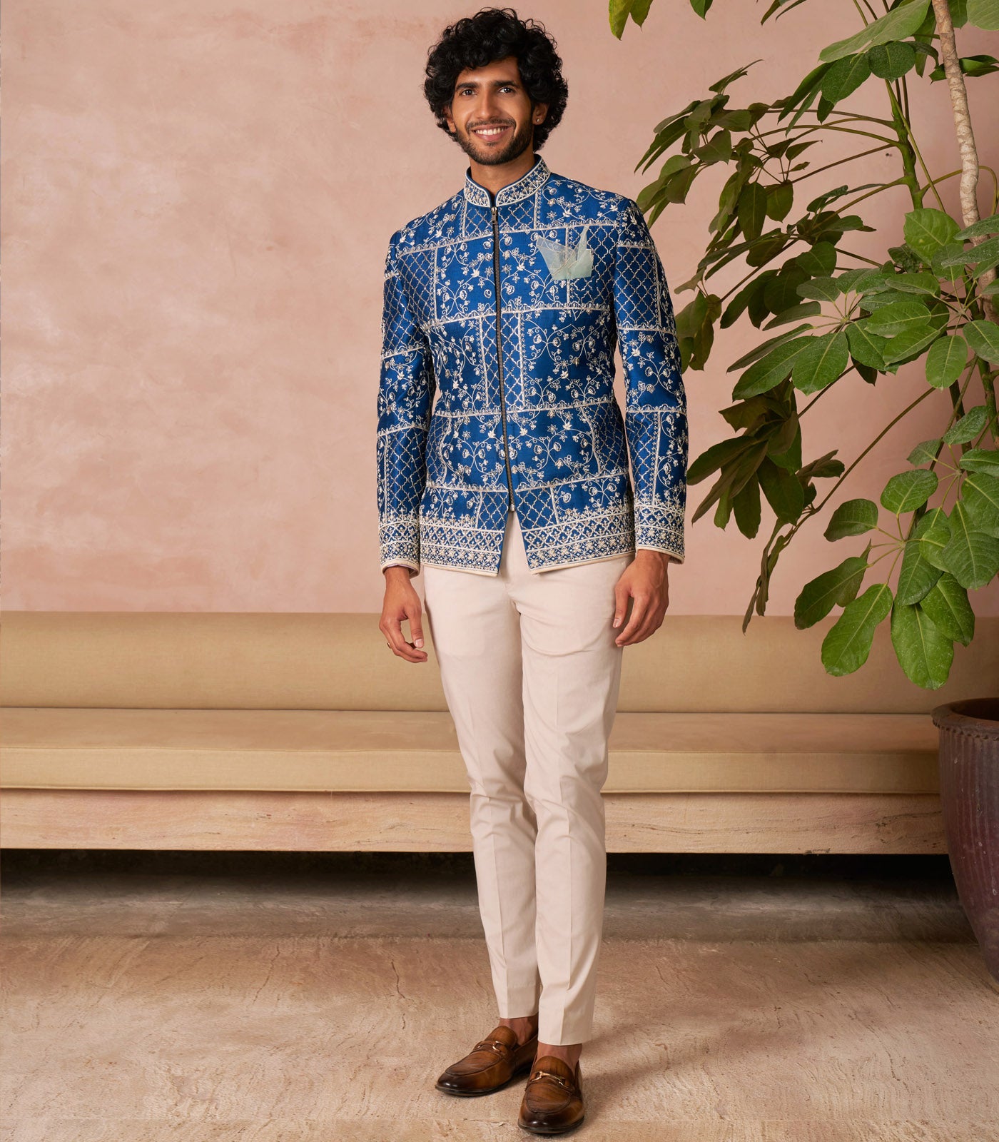 NAVY BLUE BANDHGALA SET