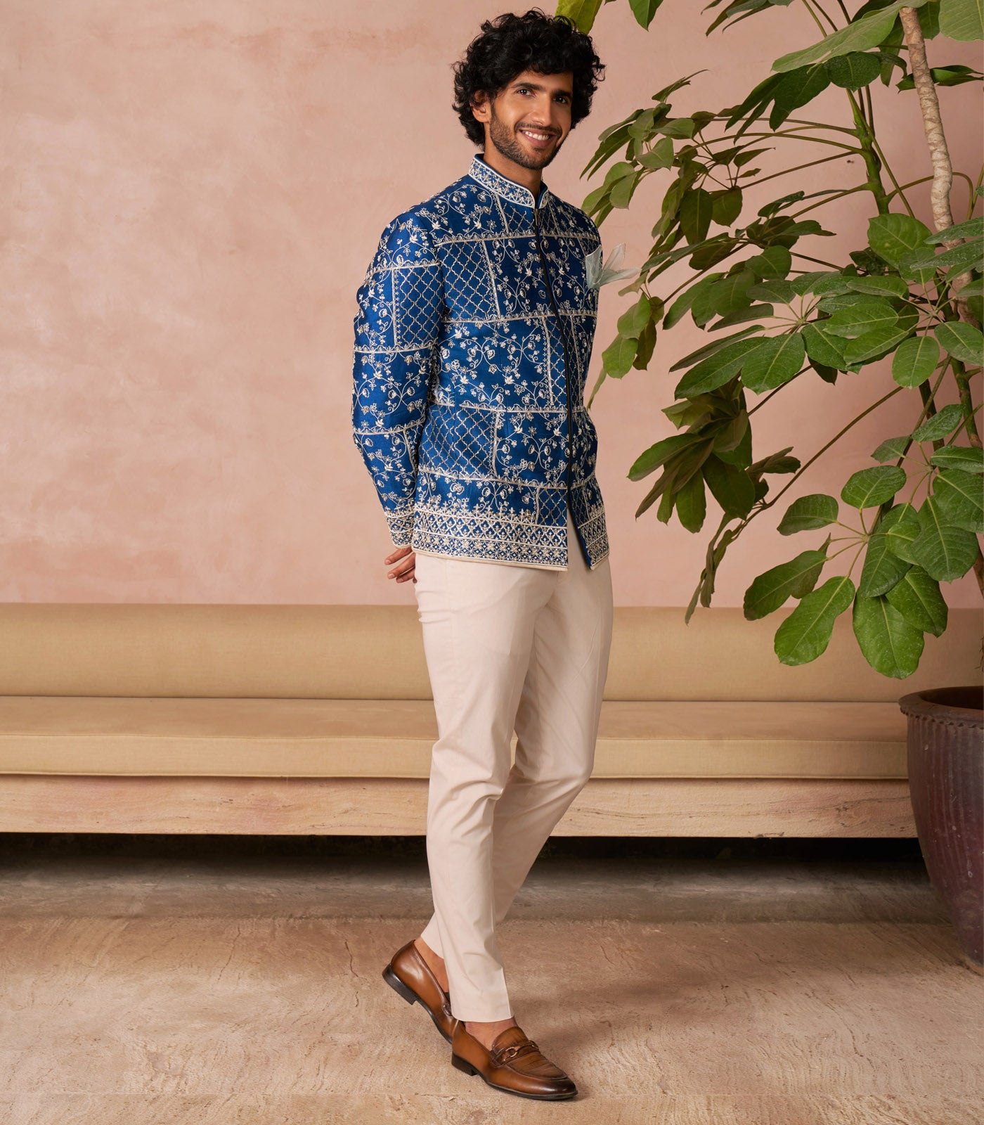 NAVY BLUE BANDHGALA SET