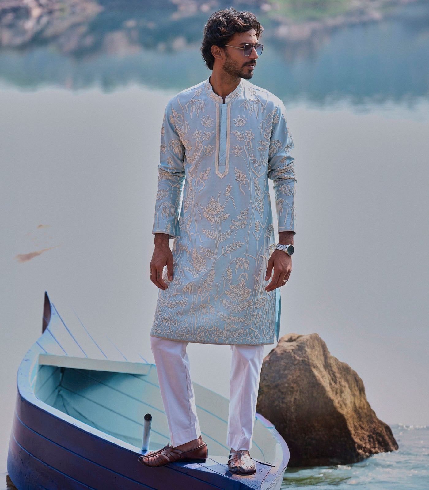POWDER BLUE KURTA SET