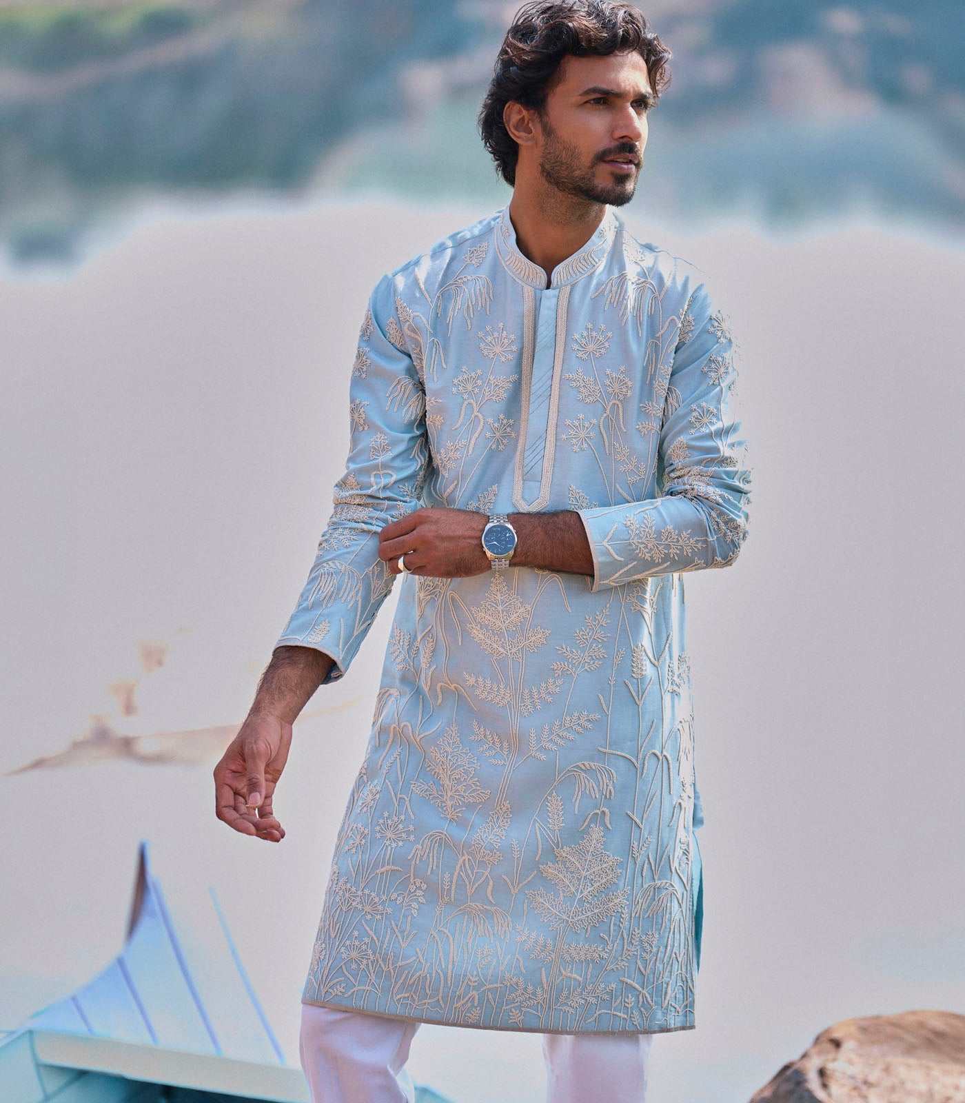 POWDER BLUE KURTA SET