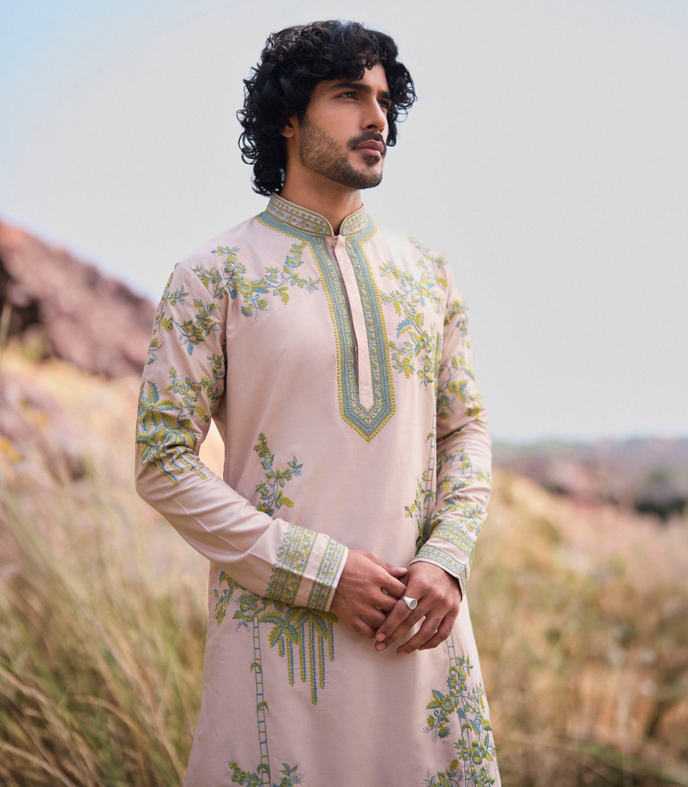 CREAM KURTA SET