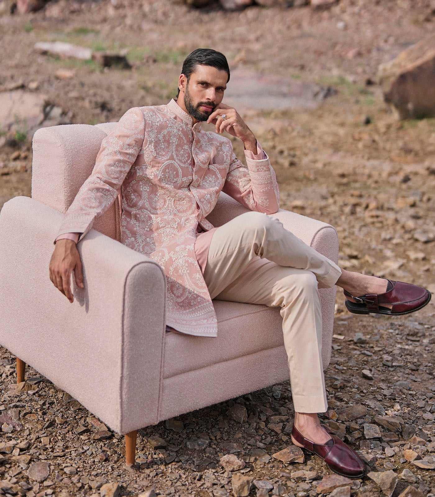 DUSTY ROSE SHERWANI SET