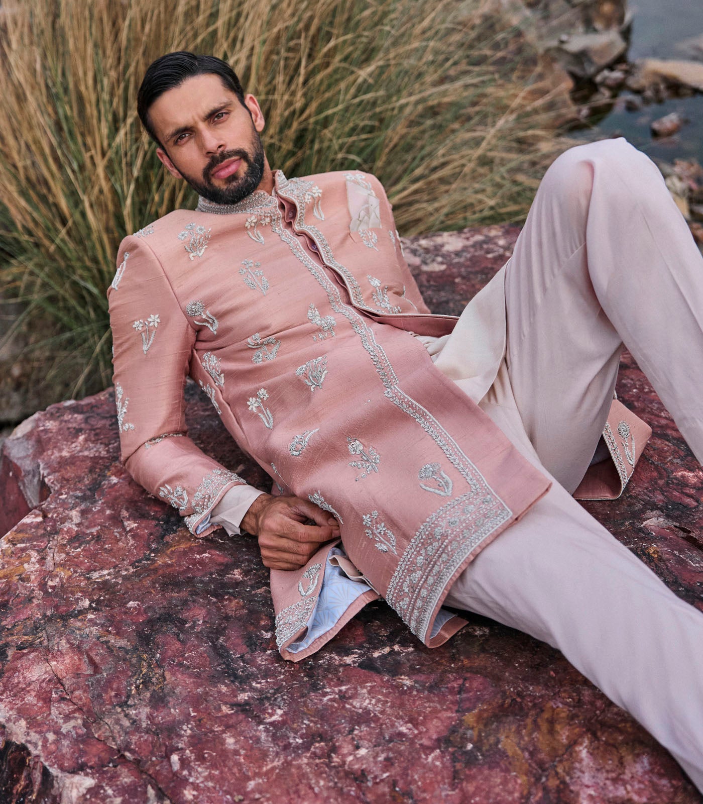 DUSTY ROSE SHERWANI SET