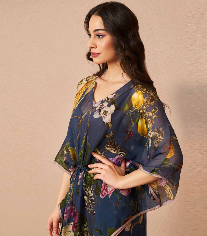 Savannah blue chiffon kaftan