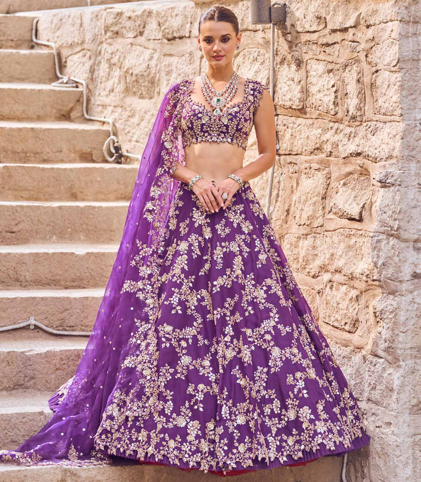 REENIE SEQUENCE ZARDOZI CREEPER LEHENGA SET