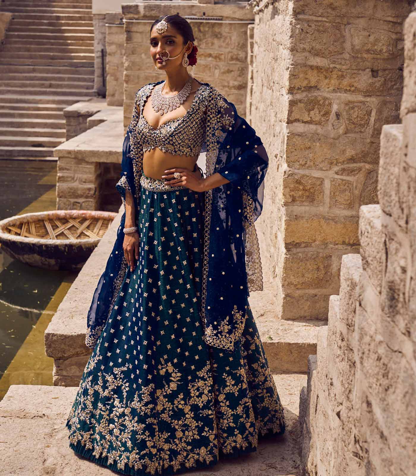 ADARA MILD CREEPER LEHENGA SET – anushreereddydesign