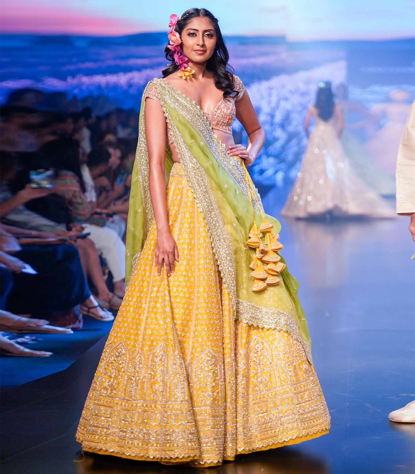 Shukrana Yellow lehanga set