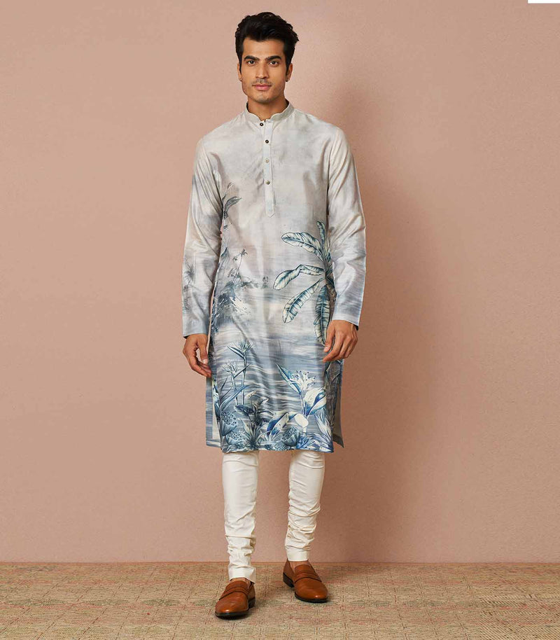Andaman silk printed kurta