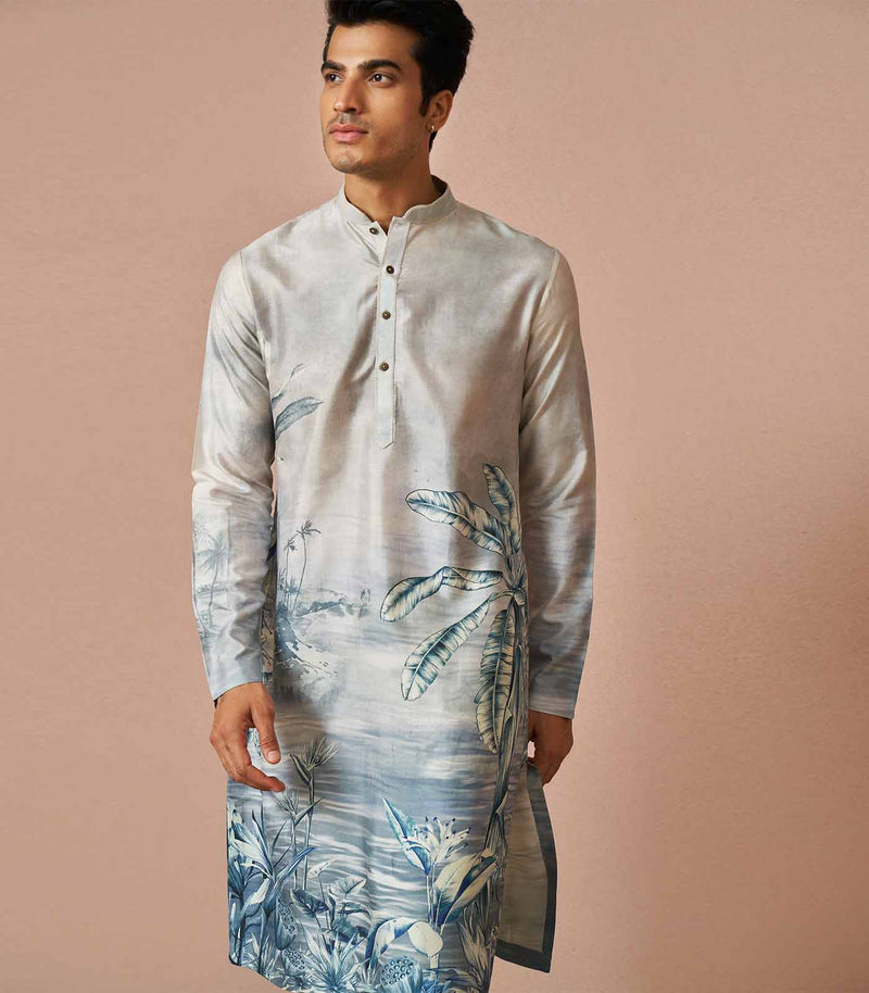 Andaman silk printed kurta