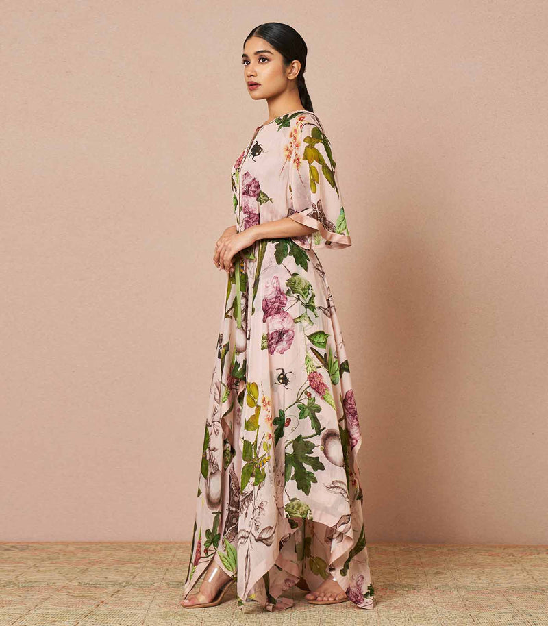 Eve's garden flesh pink chiffon handkerchief dress