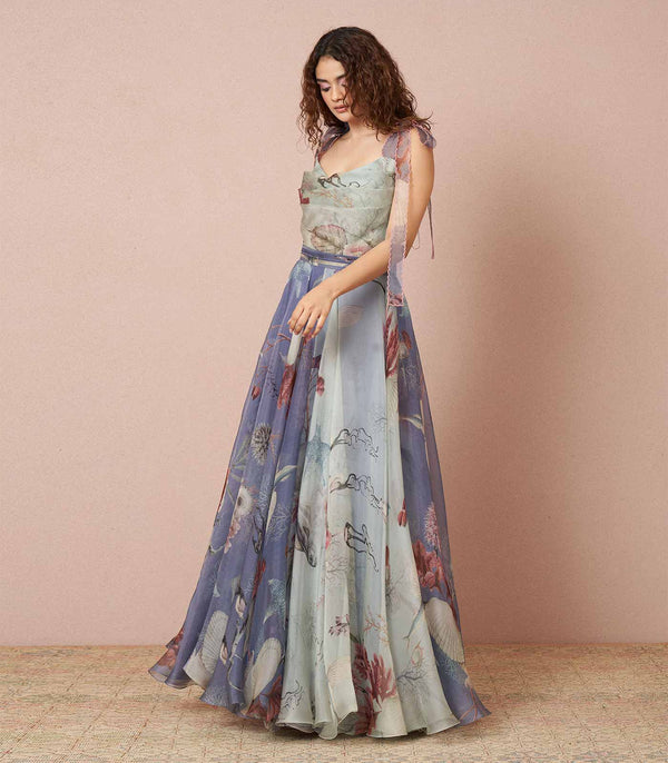 Oceane dual tone tie-up gown