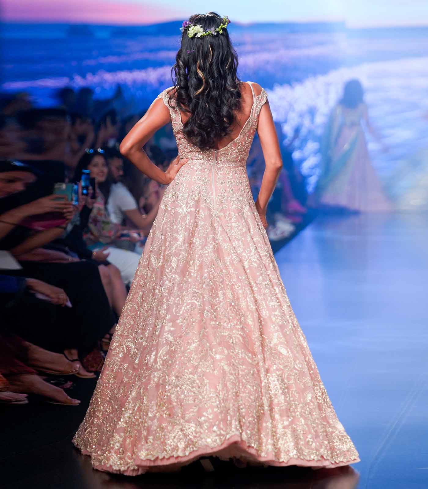 khushrana dusty rose gown