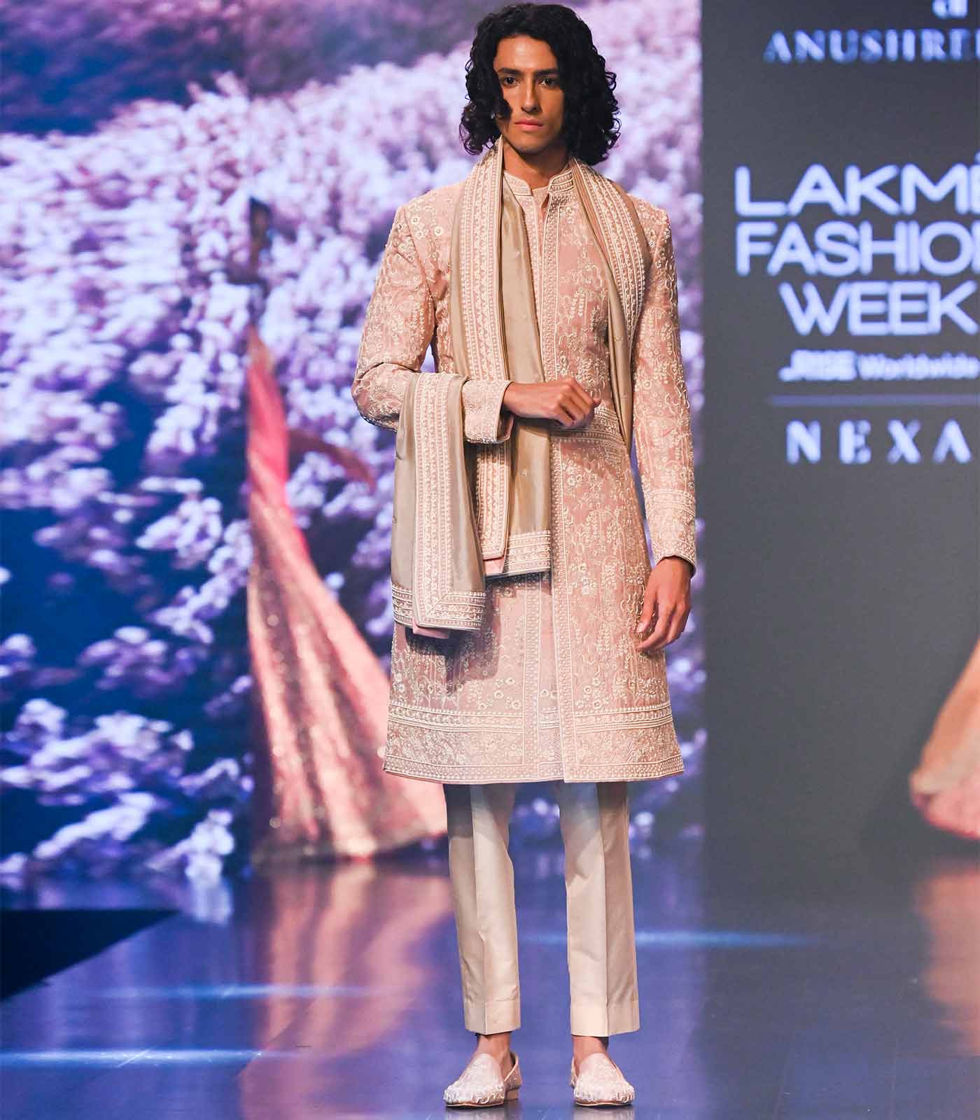 Couler Dusty Rose Sherwani Set