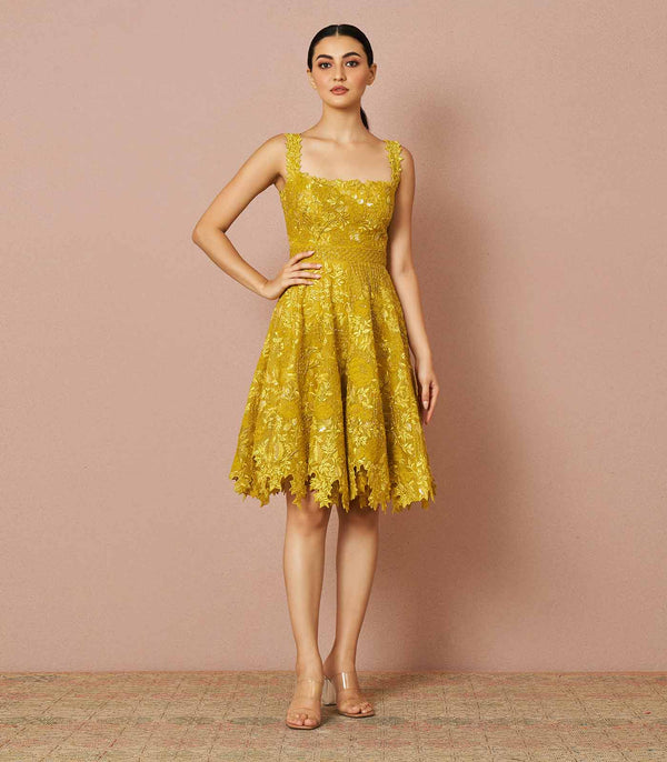 Adaliah  yellow short dress