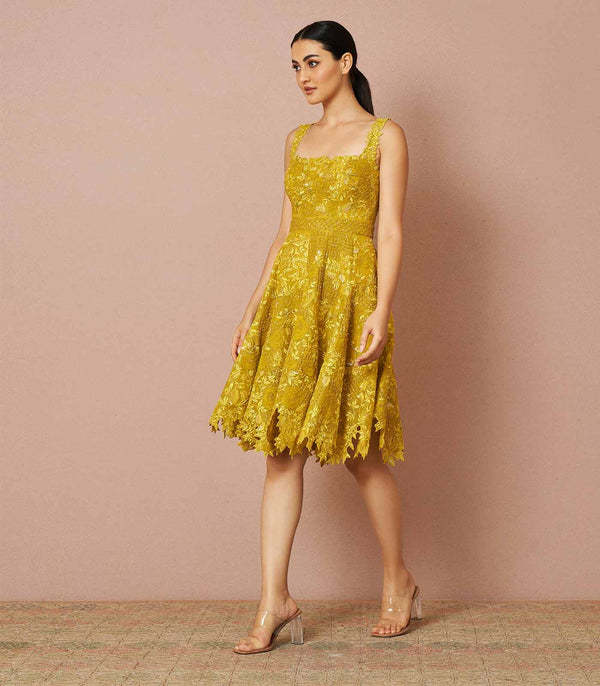 Adaliah  yellow short dress