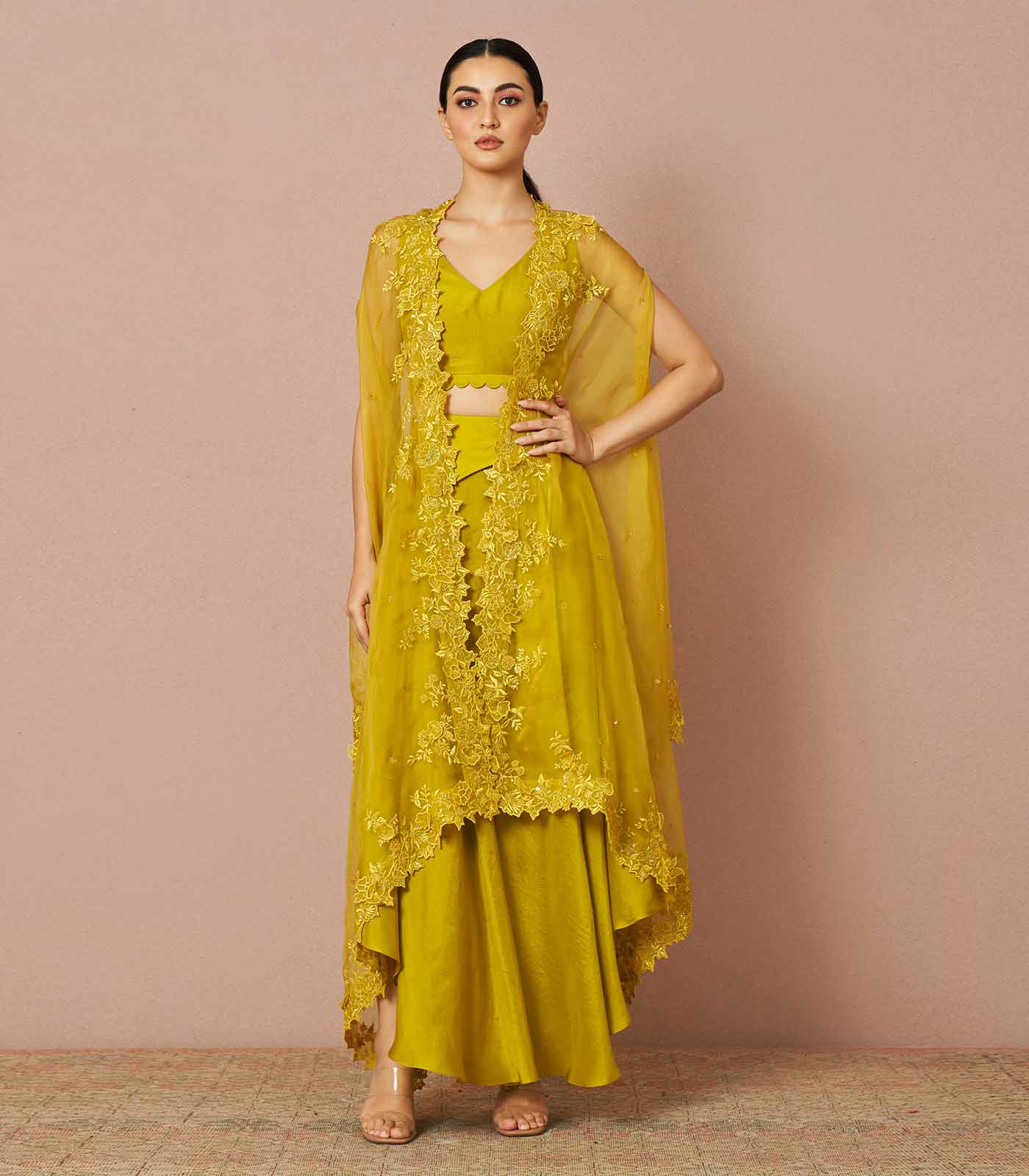 Adaliah yellow cape set